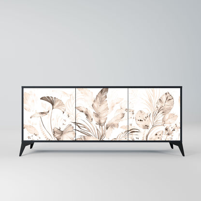 Credenza WILD TENDERNESS a 3 ante in finitura nera