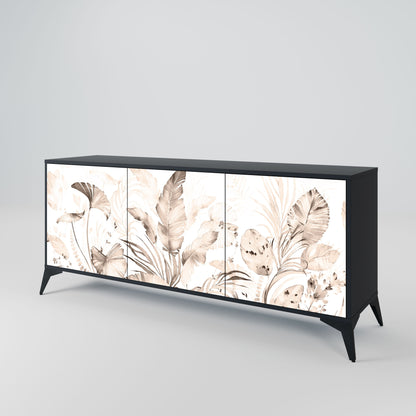 Credenza WILD TENDERNESS a 3 ante in finitura nera