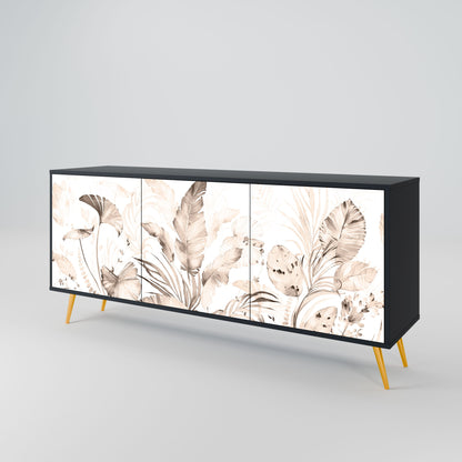 Credenza WILD TENDERNESS a 3 ante in finitura nera