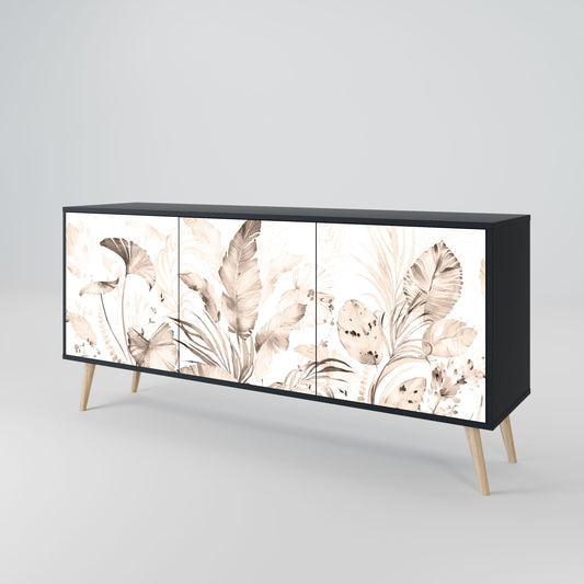 Credenza WILD TENDERNESS a 3 ante in finitura nera