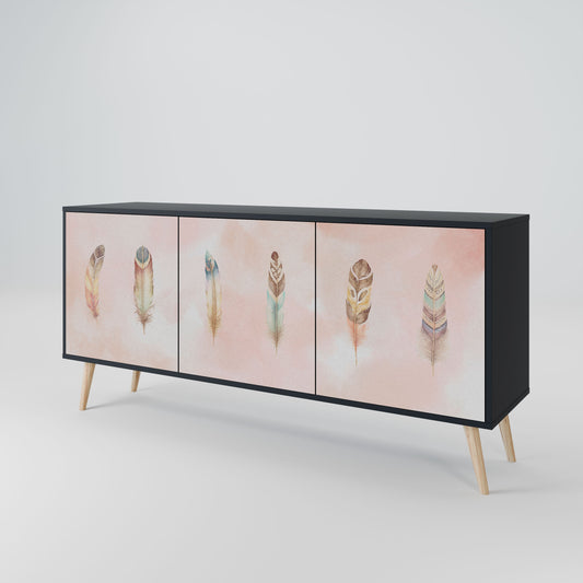 Credenza a 3 ante THE DELIQUESCE in finitura nera