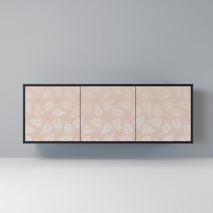 LEAVES ON BEIGE Madia a 3 Ante in Finitura Nera