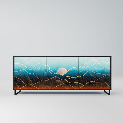Credenza LUNAR SECRETS a 3 ante in finitura nera