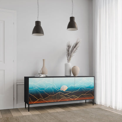 Credenza LUNAR SECRETS a 3 ante in finitura nera