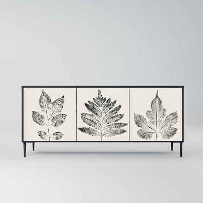Credenza LEAFY STAMPS a 3 ante con finitura nera
