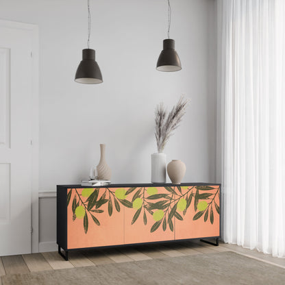 Credenza a 3 ante JUICY OLIVES in finitura nera