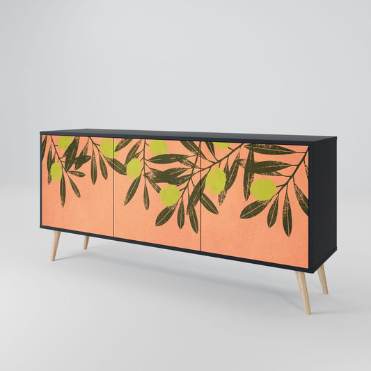 Credenza a 3 ante JUICY OLIVES in finitura nera