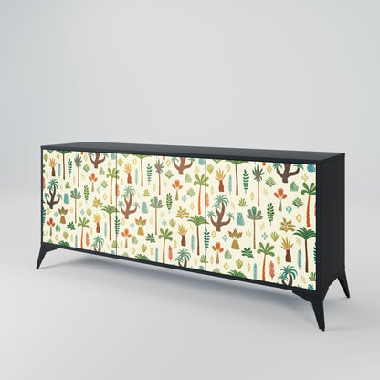 Credenza PALM SPRING a 3 ante in finitura nera