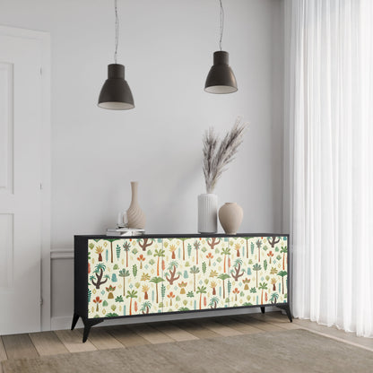 Credenza PALM SPRING a 3 ante in finitura nera