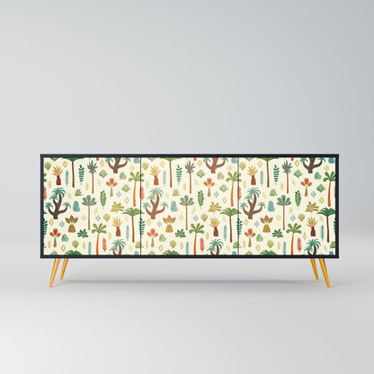Credenza PALM SPRING a 3 ante in finitura nera