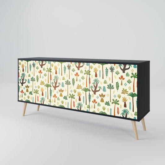 Credenza PALM SPRING a 3 ante in finitura nera