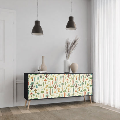 Credenza PALM SPRING a 3 ante in finitura nera