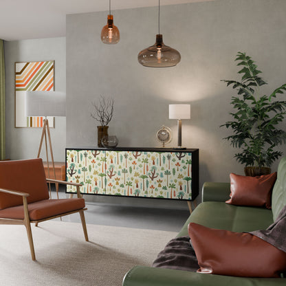 Credenza PALM SPRING a 3 ante in finitura nera