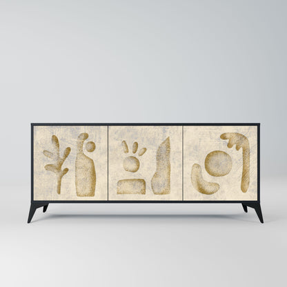 SAND SCULPTURES 3-Door Sideboard in Black Finish