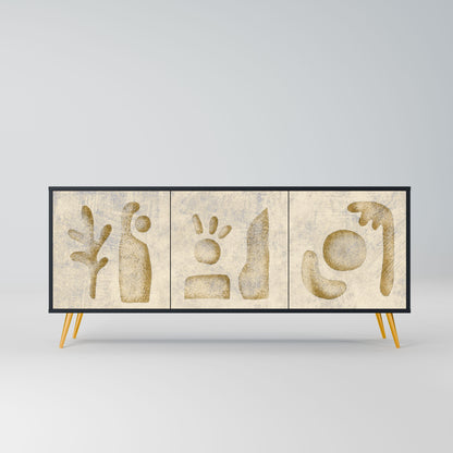 SAND SCULPTURES 3-Door Sideboard in Black Finish