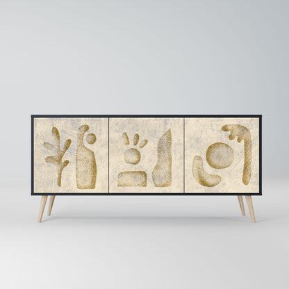 SAND SCULPTURES 3-Door Sideboard in Black Finish