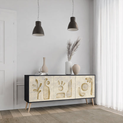 SAND SCULPTURES 3-Door Sideboard in Black Finish