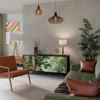 Credenza a 3 ante VERDURE ABYSS in finitura nera