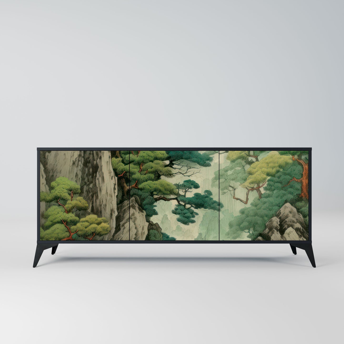 Credenza a 3 ante VERDURE ABYSS in finitura nera