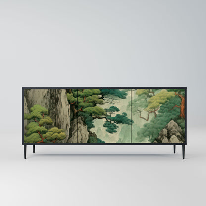 Credenza a 3 ante VERDURE ABYSS in finitura nera