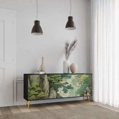 Credenza a 3 ante VERDURE ABYSS in finitura nera