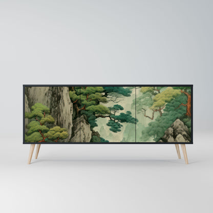 Credenza a 3 ante VERDURE ABYSS in finitura nera