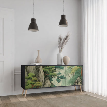 Credenza a 3 ante VERDURE ABYSS in finitura nera