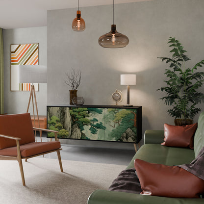 Credenza a 3 ante VERDURE ABYSS in finitura nera