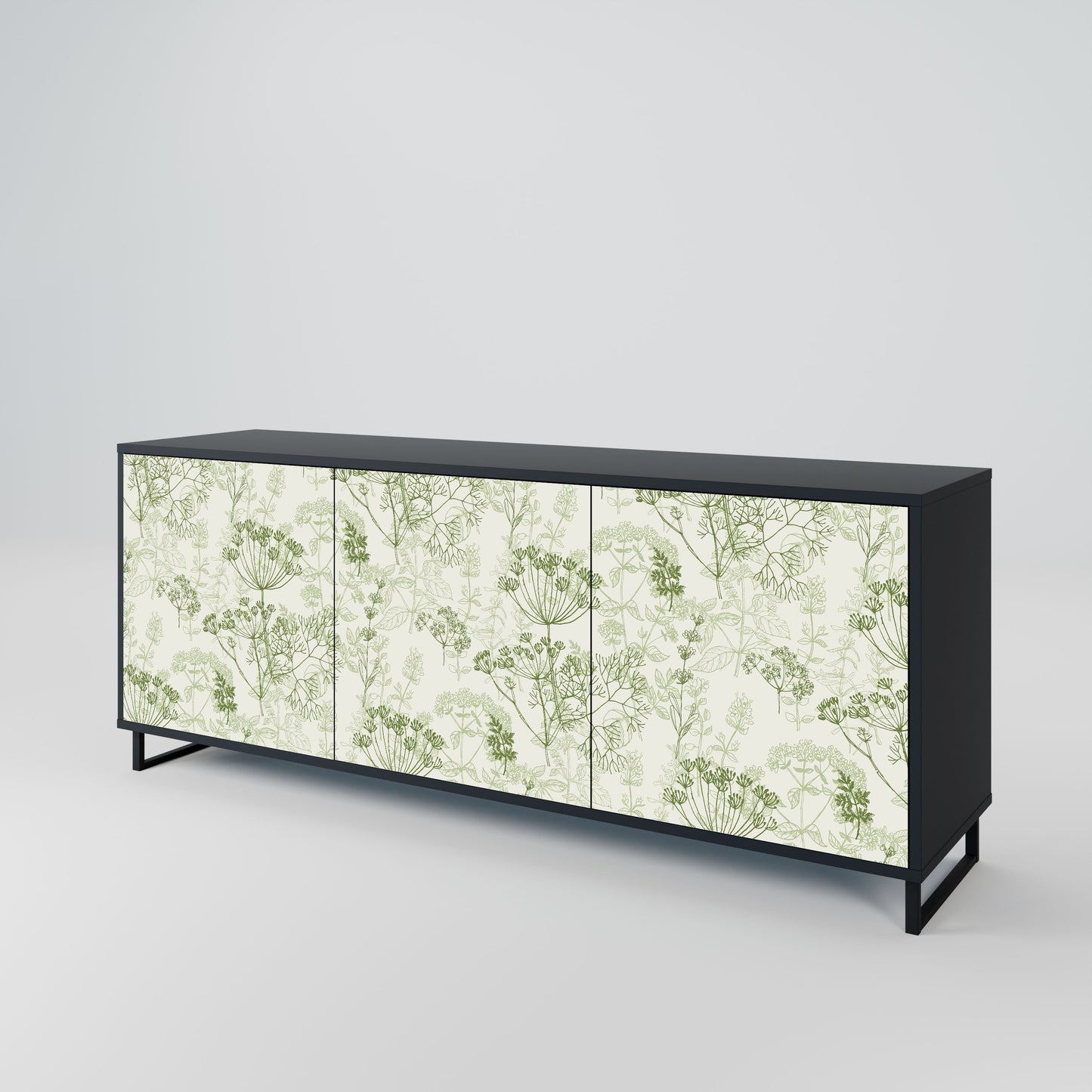 FENNEL BALDACHIN 3-Door Sideboard in Black Finish