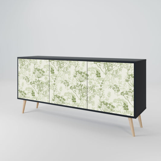 Credenza a 3 ante FENNEL BALDACHIN in finitura nera