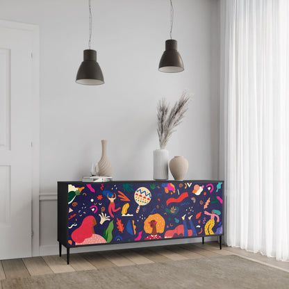 Credenza FESTIVE PLEASURES a 3 ante in finitura nera