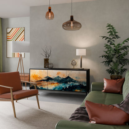 Credenza a 3 ante OMINOUS MOUNTAINS in finitura nera