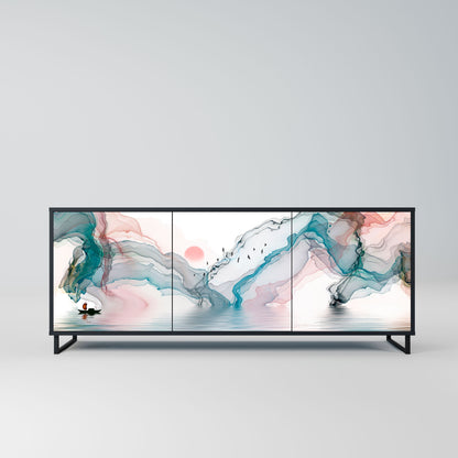 Credenza VELVET CROSSING a 3 ante in finitura nera