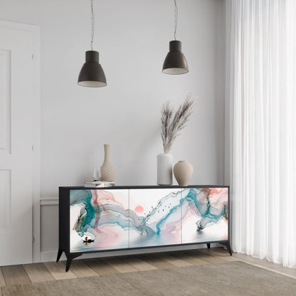 Credenza VELVET CROSSING a 3 ante in finitura nera