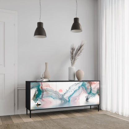 Credenza VELVET CROSSING a 3 ante in finitura nera