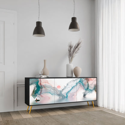 Credenza VELVET CROSSING a 3 ante in finitura nera
