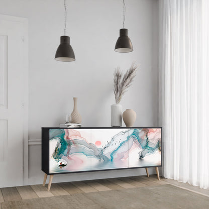 Credenza VELVET CROSSING a 3 ante in finitura nera