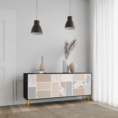 TROPICAL SHAPES 3-Door Sideboard in Black Finish
