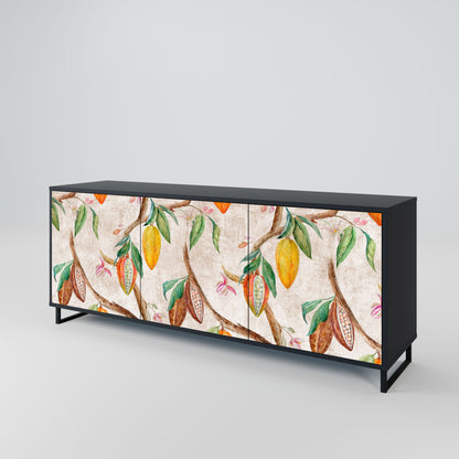 Credenza a 3 ante COCOA FRUITS in finitura nera