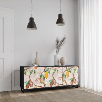 Credenza a 3 ante COCOA FRUITS in finitura nera