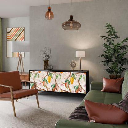 Credenza a 3 ante COCOA FRUITS in finitura nera