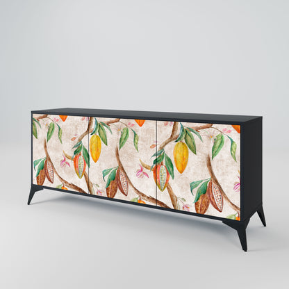 Credenza a 3 ante COCOA FRUITS in finitura nera