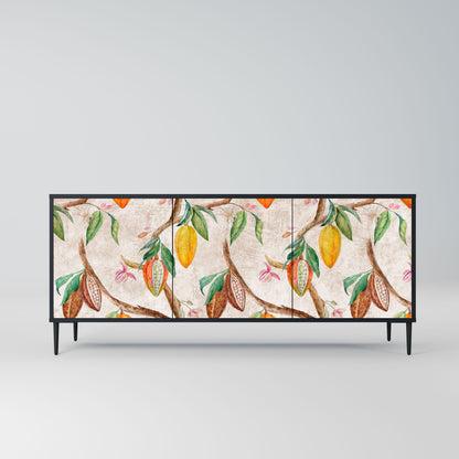 Credenza a 3 ante COCOA FRUITS in finitura nera