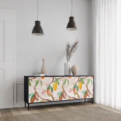 Credenza a 3 ante COCOA FRUITS in finitura nera