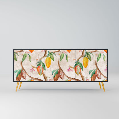 Credenza a 3 ante COCOA FRUITS in finitura nera