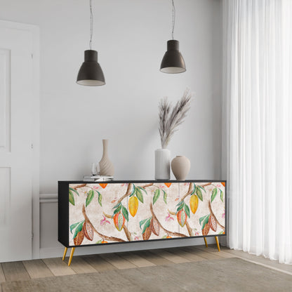Credenza a 3 ante COCOA FRUITS in finitura nera
