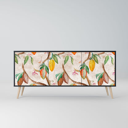 Credenza a 3 ante COCOA FRUITS in finitura nera