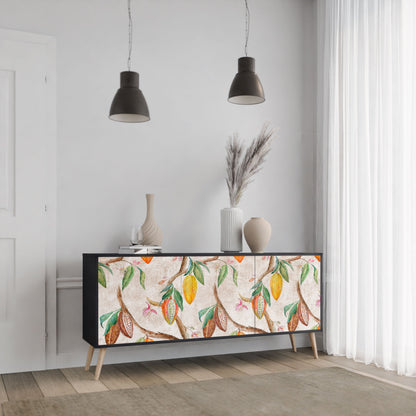 Credenza a 3 ante COCOA FRUITS in finitura nera