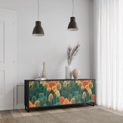 Credenza AUTUMN KALEIDOSCOPE a 3 ante in finitura nera