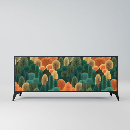 Credenza AUTUMN KALEIDOSCOPE a 3 ante in finitura nera